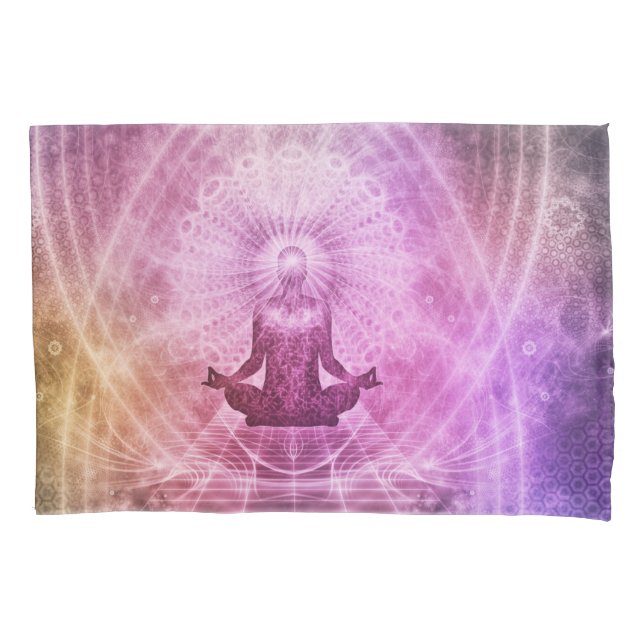 Meditation Abstrakt Art Rosa Violet Lila Gold Fl Kissenbezug (Vorderseite)