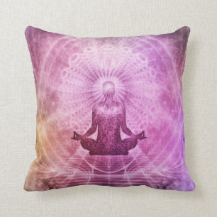 Meditation Abstrakt Art Rosa Violet Lila Gold Kissen