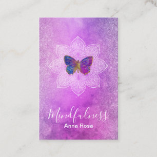 ** Meditation Achtung Mandala Butterfly Reiki Visitenkarte