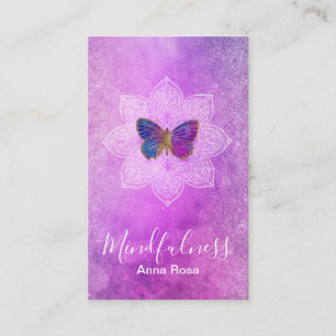 ** Meditation Achtung Yoga Mandala Butterfly Visitenkarte