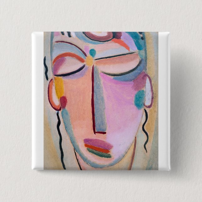 Meditation Alexej von Jawlensky Figurative Art Button (Vorderseite)