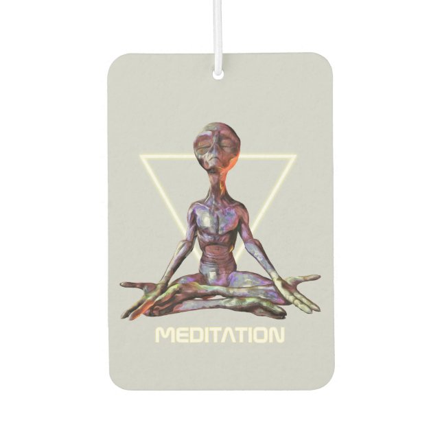 Meditation. Alien in ruhiger Pose Autolufterfrischer (Vorderseite)