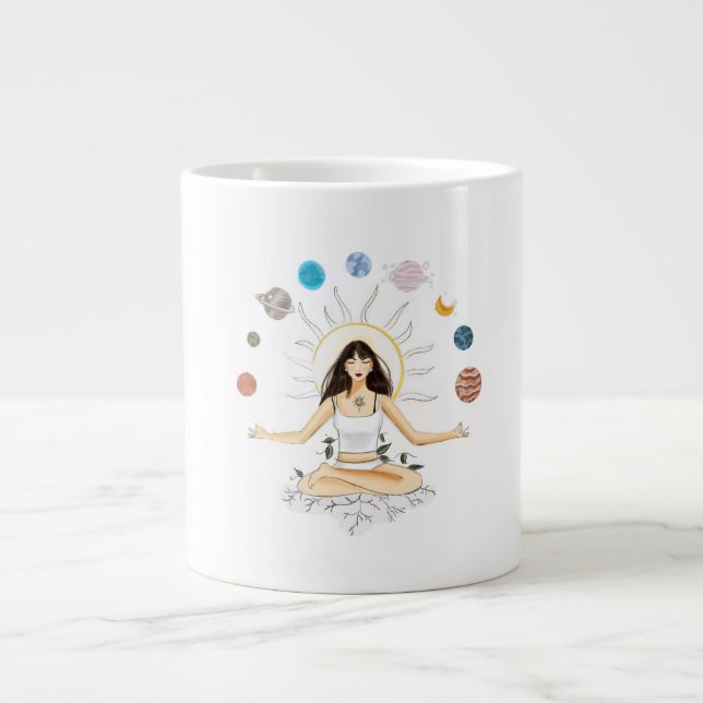 Meditation art Jumbo-Tasse (Vorderseite)