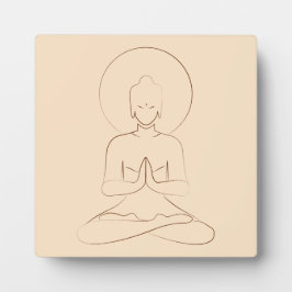 Meditation Black outline silhouette human. Fotoplatte