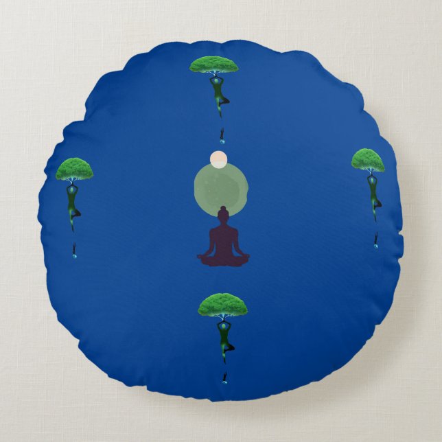 Meditation Bliss Round Pillow Rundes Kissen (Vorderseite)