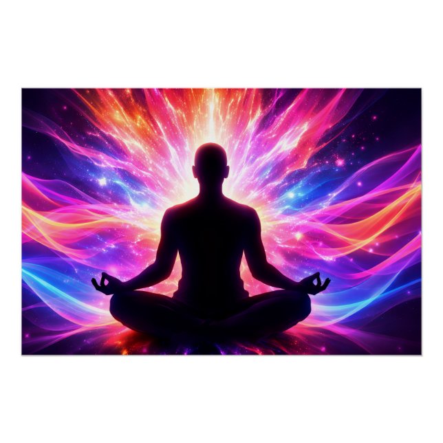 Meditation Chakra Glossy Poster Spiritual Art (Vorderseite)