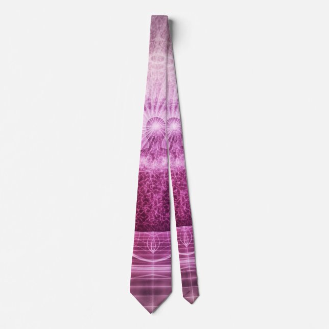 Meditation Chakra Zen Lila Men's Neck Tie Krawatte (Vorderseite)