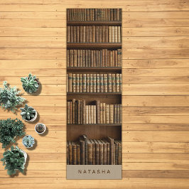 Meditation der Vintagen Buchbibliothek Zen Persona Yogamatte