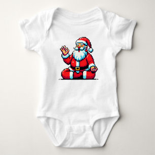 Meditation des Santa Relaxing Pixel Art Holiday De Baby Strampler