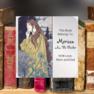 Meditation durch Eugene Grasset Quadratischer Aufkleber