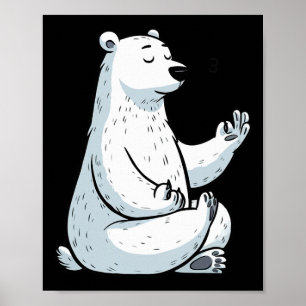 Meditation Eisbär Yoga-Position entspannendes Tier Poster