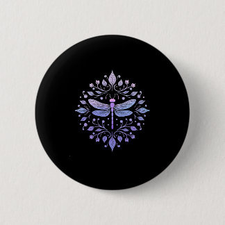 Meditation Fractal Geometry Spiritual Yoga Dragonf Button