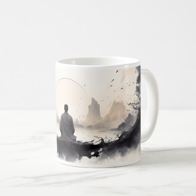 Meditation, Frieden und Welt Kaffeetasse (VorderseiteRechts)