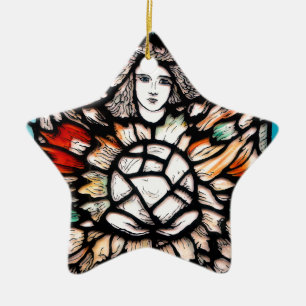 Meditation in Farben: Buntglas-Kunst und Spiritual Keramik Ornament