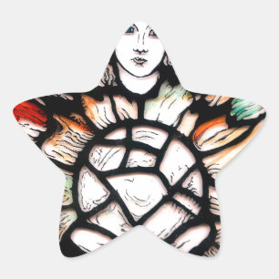 Meditation in Farben: Buntglas-Kunst und Spiritual Stern-Aufkleber