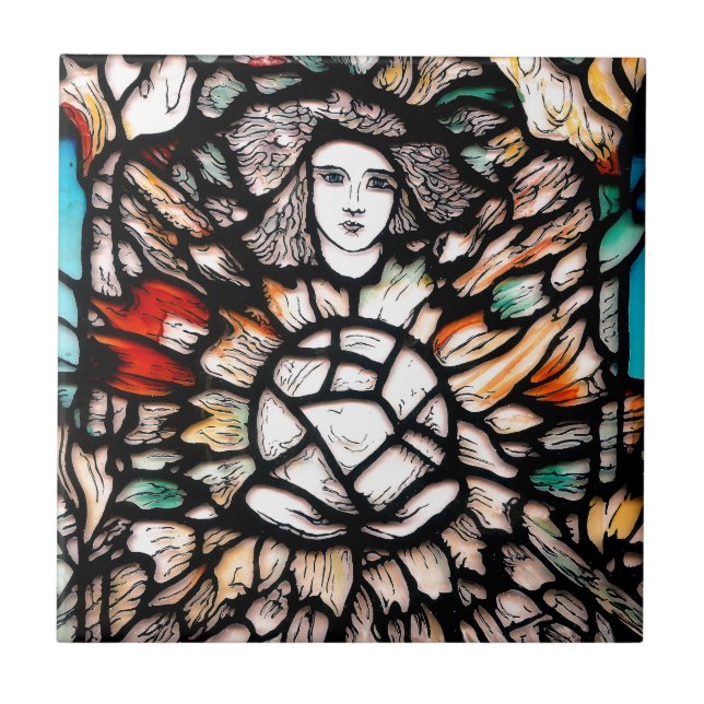 Meditation in Farben Fliese (Vorderseite)