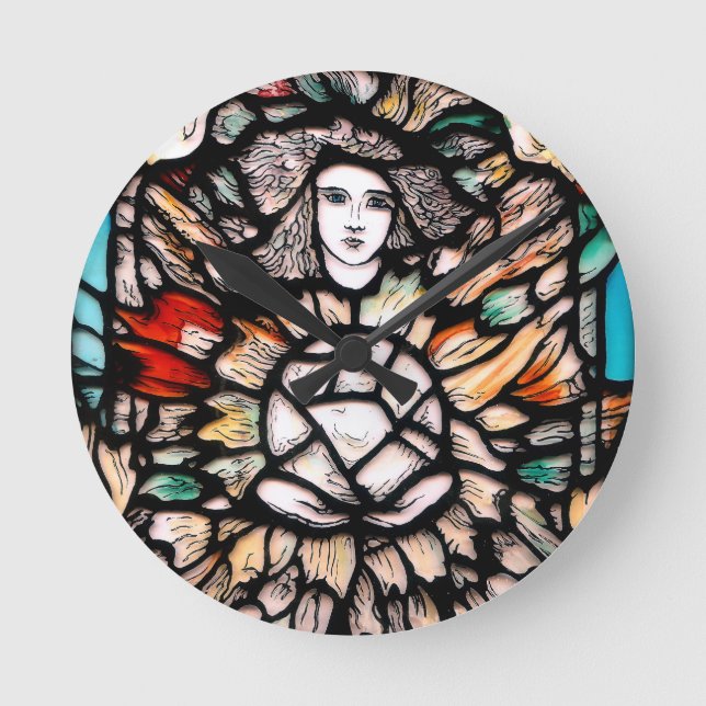 Meditation in Farben. Runde Wanduhr (Vorderseite)