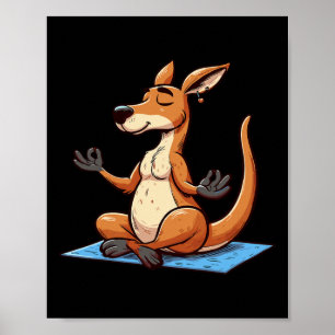Meditation Känguru Yoga Pose entspannendes Tier Poster