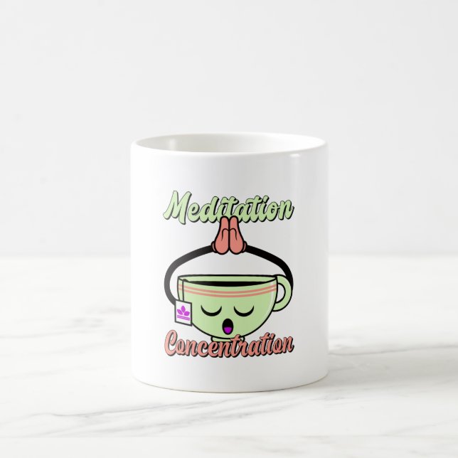 Meditation Konzentration Niedlich Kaffee Tasse Kaw (Mittel)