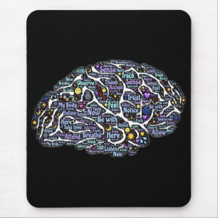 Meditation Körper Inspiration Word Art Mousepad