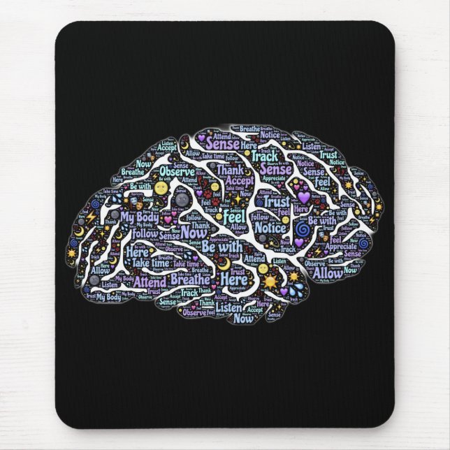 Meditation Körper Inspiration Word Art Mousepad (Vorne)