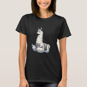 Meditation Lama Yoga Pose Entspannung bei Tieren T-Shirt