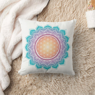 Meditation, Mandala, Blüte des Lebens Kissen