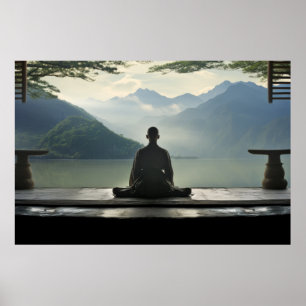 Meditation Monk Ruhe Friedliche Natur Poster