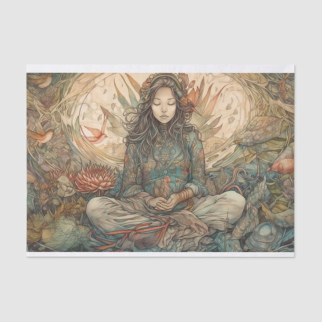 Meditation Namaste Seidenpapier (Vorderseite)