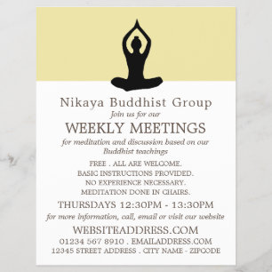 Meditation Pose, Buddhistische Gruppenwerbung Flyer