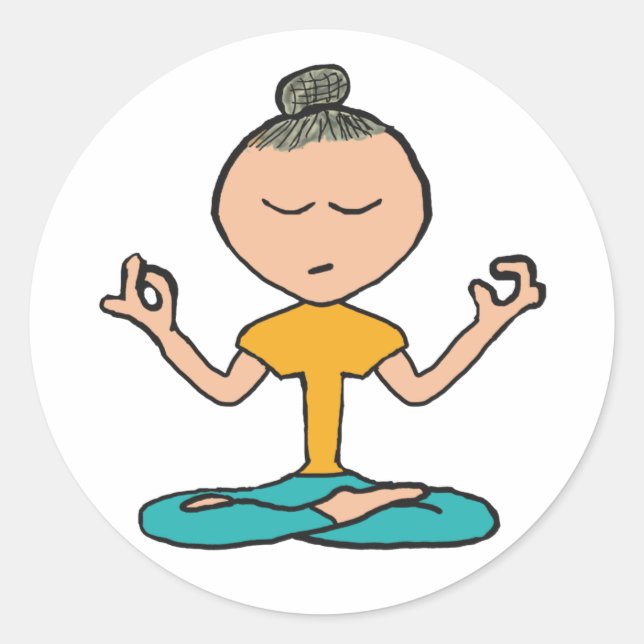 Meditation Runder Aufkleber (Vorderseite)