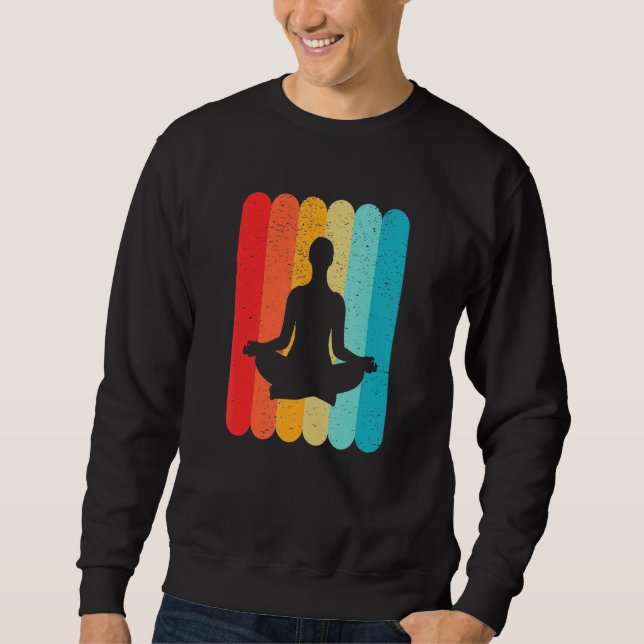Meditation Silhouette Retro Vintage Lines 70s 80s  Sweatshirt (Vorderseite)