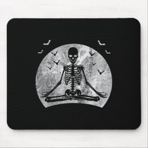 Meditation Skeletton Yoga Lover Halloween Mondkost Mousepad