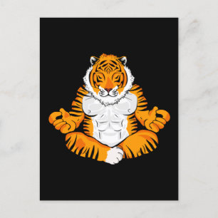 Meditation Tiger Geschenk Frauen Yoga Männer Medit Postkarte