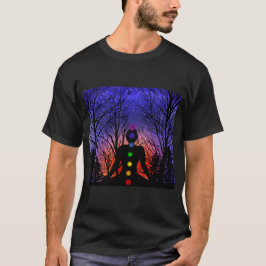 Meditation und die Bäume in einer sternenreichen N T-Shirt
