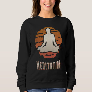 Meditation Vintage Retro Klassischer Sonnenunterga Sweatshirt