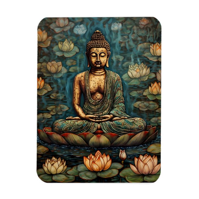 Meditation von Gautam Buddha Art Magnet (Vertikal)