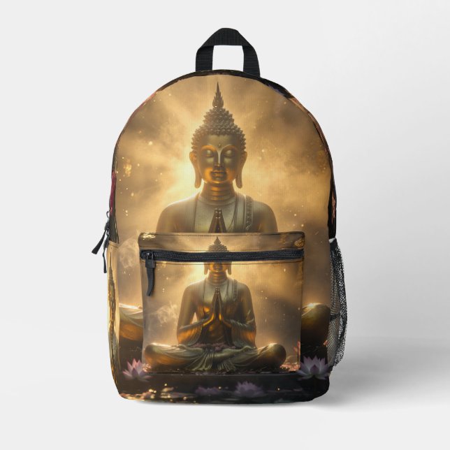 MEDITATION - YOGA - CARPE DIEM BEDRUCKTER RUCKSACK (Vorderseite)