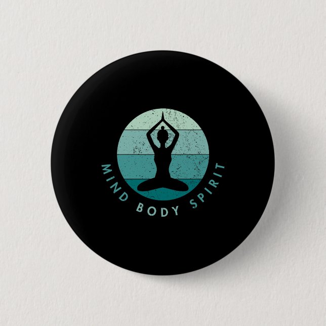 Meditation Yoga - Geist Körper Seele - Kühlendes B Button (Vorderseite)