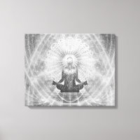 "MEDITATION" Yoga-Pose MINIMALISTISCH Silbergrau