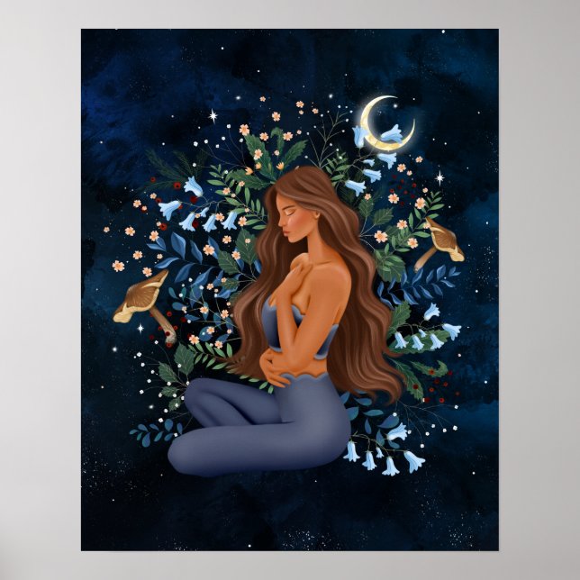 Meditation Yoga Pose Print Picture Poster Wand an  (Vorne)