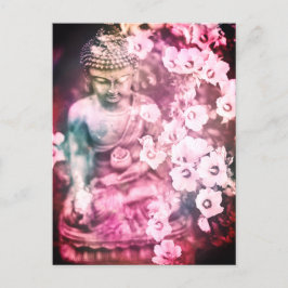 *~* Meditation Zen Buddha Meditat Blume Rosa Postkarte