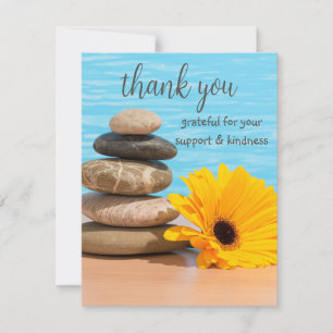 Meditation Zen Stones Summer Beach Simple Dankeskarte