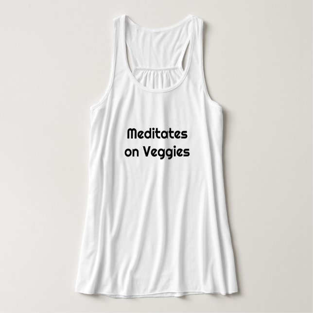 Meditationen auf der Spitze der Veggies Tank Top (Design Vorderseite)