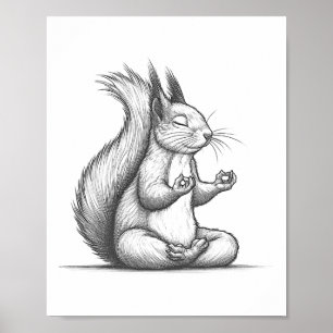 Meditations-Eichhörnchen Spiritualität Yoga Buddhi Poster