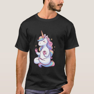 Meditations-Einhorn-Yogahaltung entspannendes Tier T-Shirt