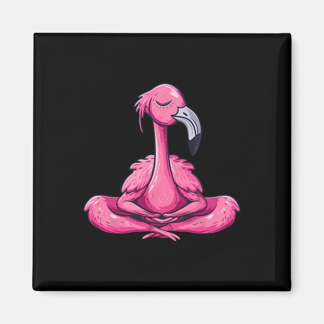 Meditations-Flamingo Buddhistischer Zen-Buddha-Yog Magnet (Vorne)