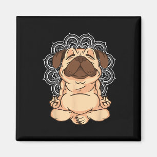 Meditations-Mops-Hunde-Buddha-Zen-Yoga-Lehrer-Mops Magnet