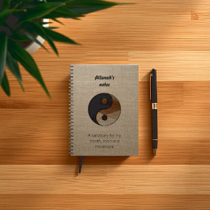 Meditations-Wellness-Bambus-Yin-Yang-Symbol-Tagebu Notizblock