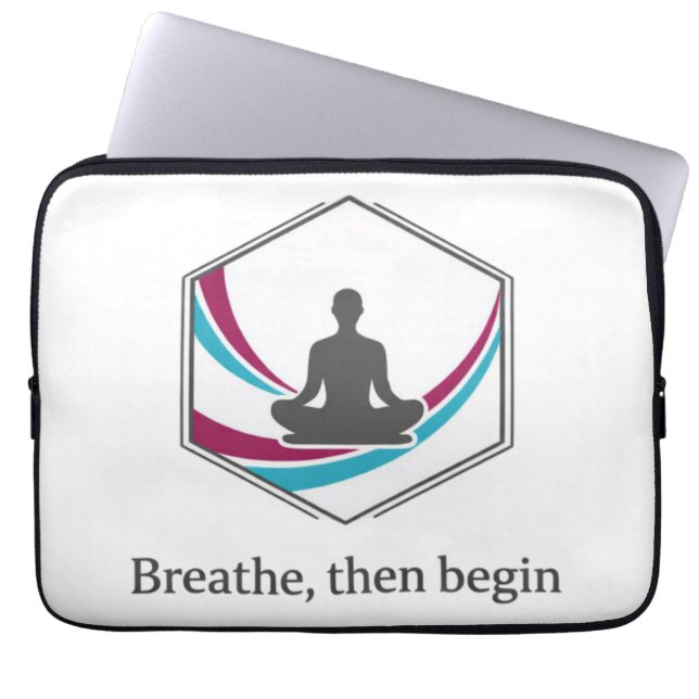 Meditationsdesign für Achtsamkeit Laptopschutzhülle (Vorderseite)